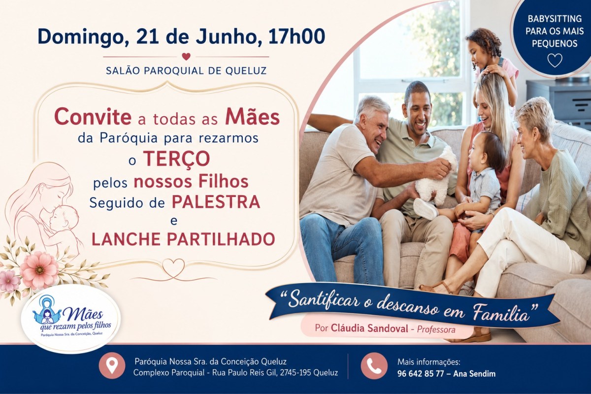 Encontro de Mães que rezem pelos filhos –&nbsp;Junho